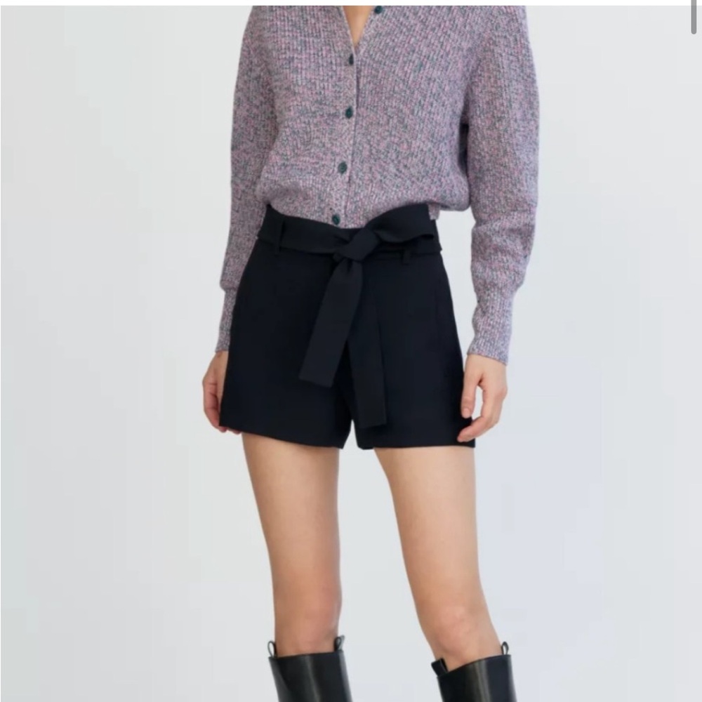 Aritzia Wilfred Tie-Front Black Shorts